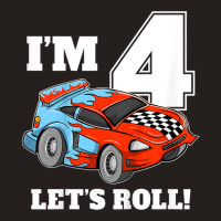 Kids Race Car 4th Birthday Boy 4 Four Year Old Racing Car Tank Top | Artistshot