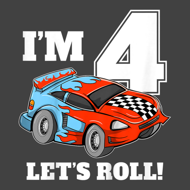 Kids Race Car 4th Birthday Boy 4 Four Year Old Racing Car Vintage T-shirt | Artistshot