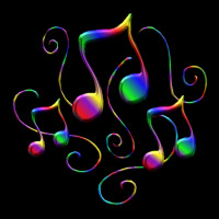 Colorful Music Notes And Fun Swirls V-neck Tee | Artistshot