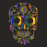 Colorful Sugar Skull For Mexican Day Of The Dead Ladies Fitted T-shirt | Artistshot