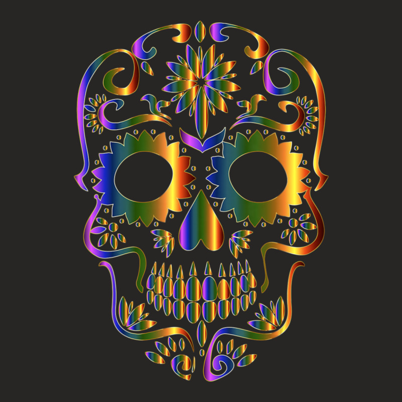 Colorful Sugar Skull For Mexican Day Of The Dead Ladies Fitted T-Shirt by bummercaught | Artistshot