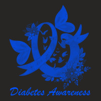 Diabetes Awareness Blue Flowers Type 1 Diabetes Month Sweatshirt Ladies Fitted T-shirt | Artistshot