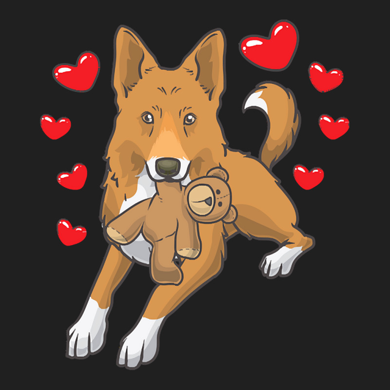 Bedouin Sheepdog T  Shirt Canaan Dog With Stuffed Animal And Hearts T Drawstring Bags by theodora67935 | Artistshot