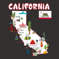 Map Of California Landmarks, Major Cities, Flag Champion Hoodie | Artistshot