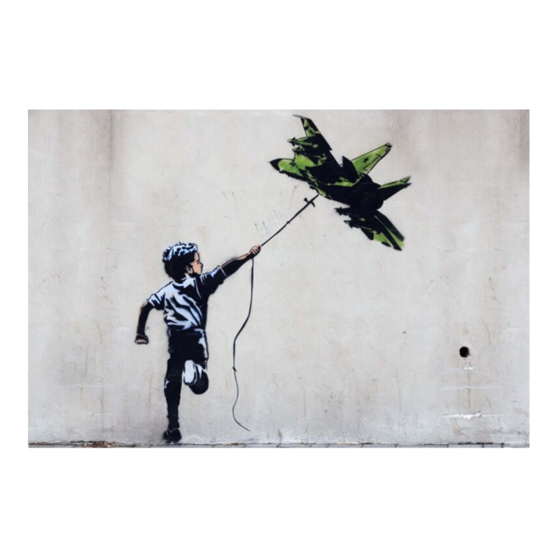 Banksy Bbanoy Playing With Jetfighter Kite   Street Art Mideast Baby Bodysuit | Artistshot