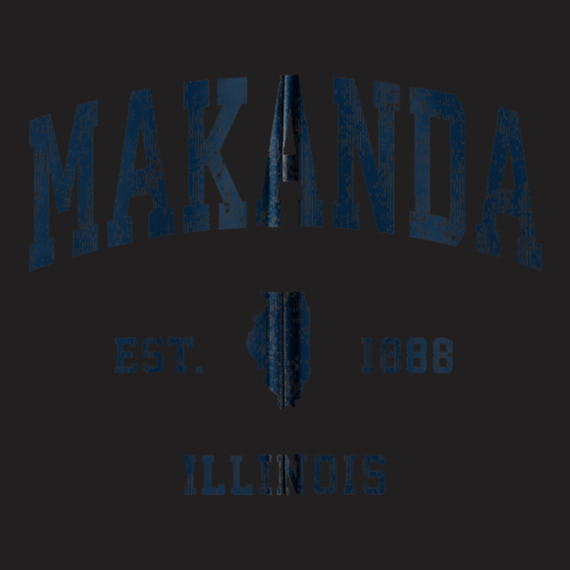 Makanda Illinois Il Vintage Athletic Navy Sports Design Zip Hoodie T-Shirt by JesusManuelArredondo | Artistshot