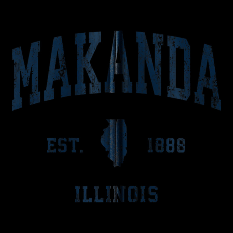 Makanda Illinois Il Vintage Athletic Navy Sports Design Zip Hoodie Adjustable Cap by JesusManuelArredondo | Artistshot