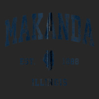 Makanda Illinois Il Vintage Athletic Navy Sports Design Zip Hoodie Men's T-shirt Pajama Set | Artistshot