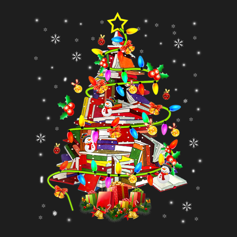 Xmas Tree Library Xmas Lights Tree Book Lover Librarian Classic T-shirt by lequyardore4 | Artistshot