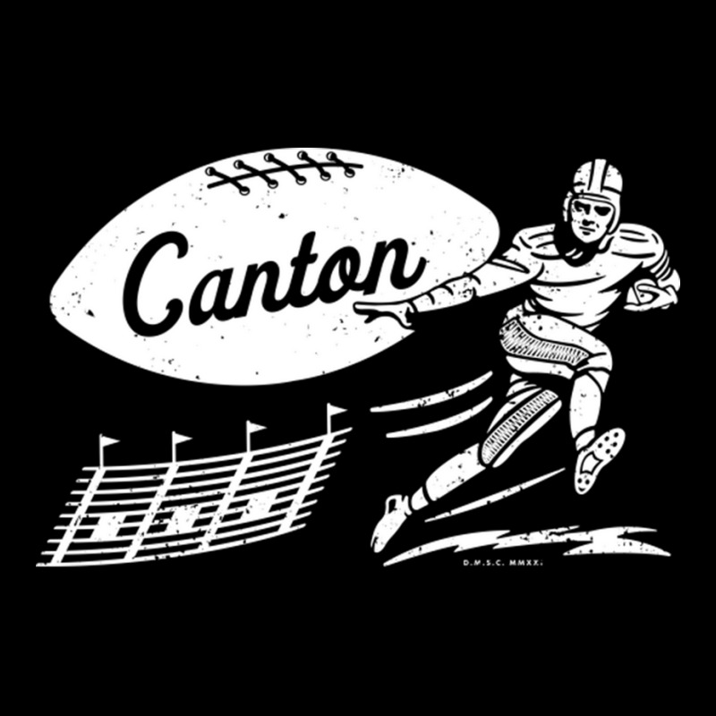 Vintage Football Canton Bulldogs White Canton Wordmark Cropped Hoodie | Artistshot