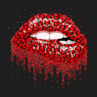 Sexy Red Lip Biting Red Heart Dripping Lips For Kissing Classic T-shirt | Artistshot