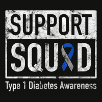 Support Squad Type 1 Diabetes Awareness Ribbon Scorecard Crop Tee | Artistshot