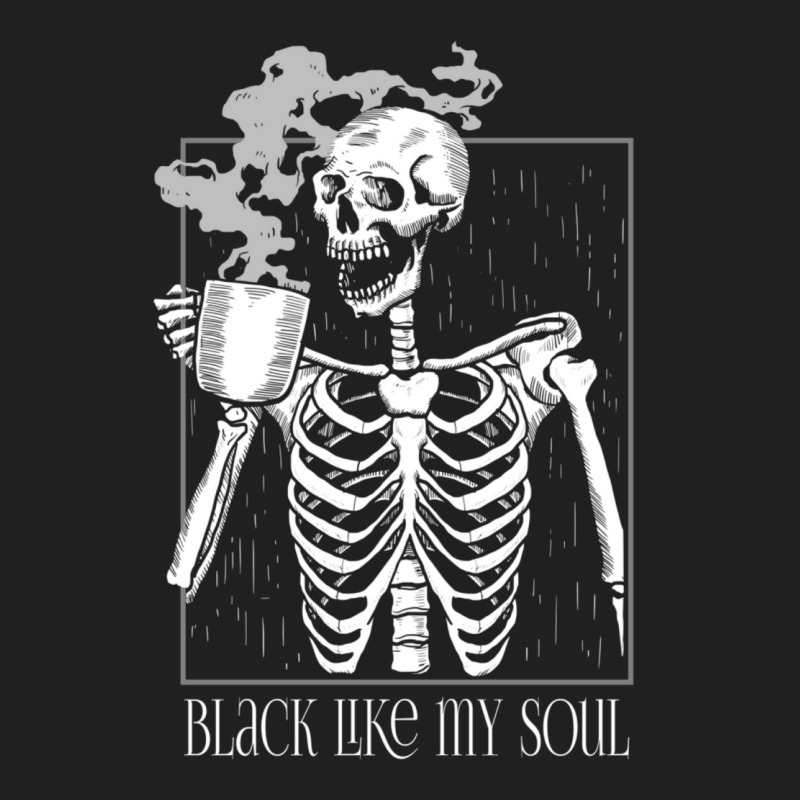 Black Like My Soul Skeleton Drinking Coffee Ladies Polo Shirt by SoniaAlt | Artistshot