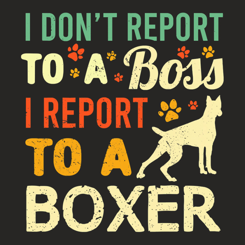 Boxer Dog Funny Wfh Boxer Dog Boss Coworker Work From Home Pet Owner 3 Ladies Fitted T-Shirt by stress | Artistshot