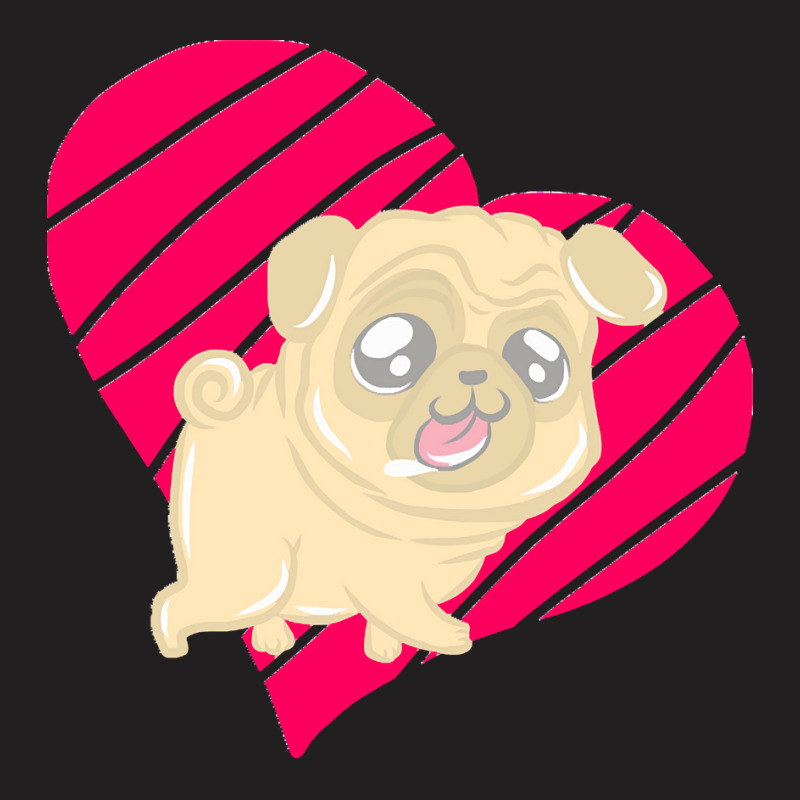 Cute Pug Heart Love Gift T  Shirt Cute Pug Dog Heart Clothing T  Shirt T-shirt | Artistshot