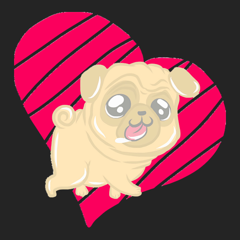 Cute Pug Heart Love Gift T  Shirt Cute Pug Dog Heart Clothing T  Shirt 3/4 Sleeve Shirt | Artistshot