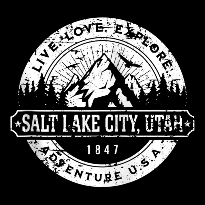 Salt Lake City Utah Usa Distressed Style Adventure Design Zip Hoodie Pocket T-shirt | Artistshot