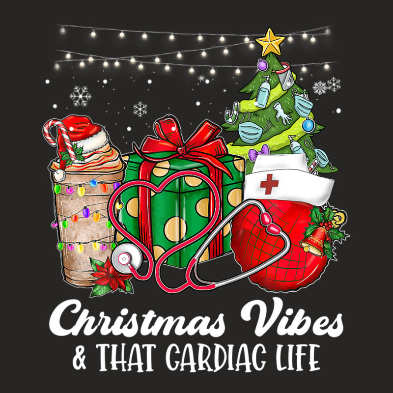 Christmas Vibes & That Cardiac Nurse Life Xmas Tree Balls Ladies Fitted T-Shirt by lequyardore4 | Artistshot