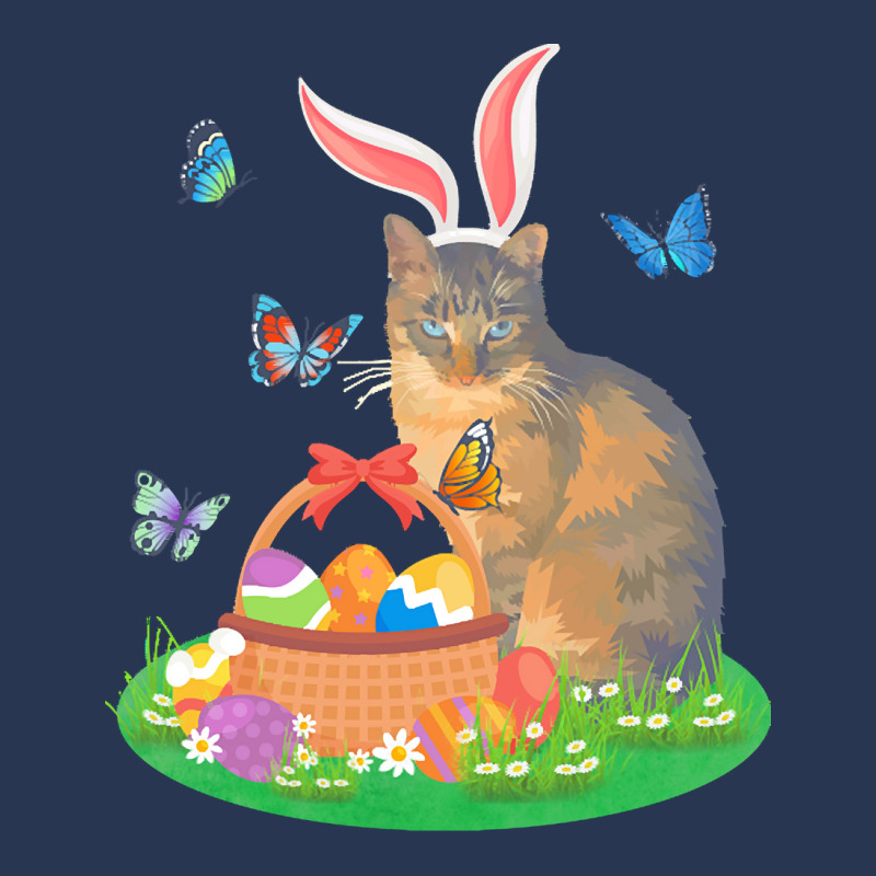 Easter Day T  Shirt Cat With Bunny Ears And Eggs Basket Kids Men Women Men Denim Jacket | Artistshot