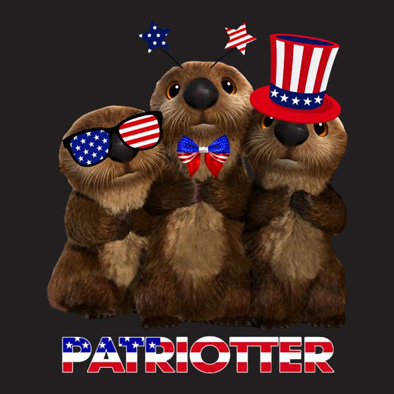 Otter Gift Patriot Otters Gift Otter 4th Of July Gift Otter American F T-shirt | Artistshot