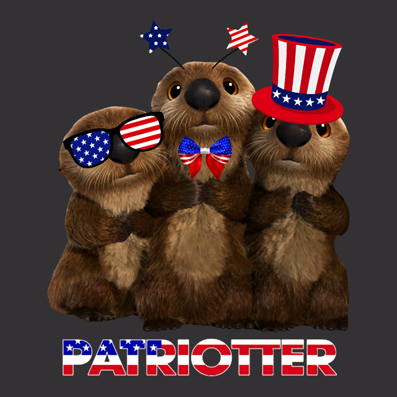 Otter Gift Patriot Otters Gift Otter 4th Of July Gift Otter American F Vintage Hoodie | Artistshot