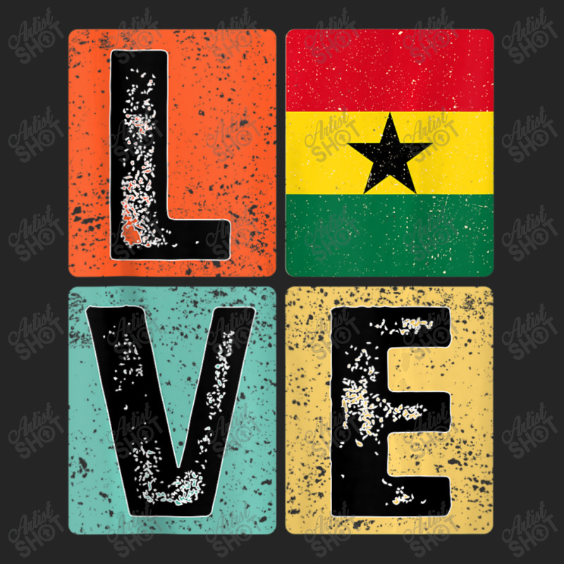 Vintage Retro I Love Ghana Flag For Ghanaian Pride Unisex Hoodie | Artistshot