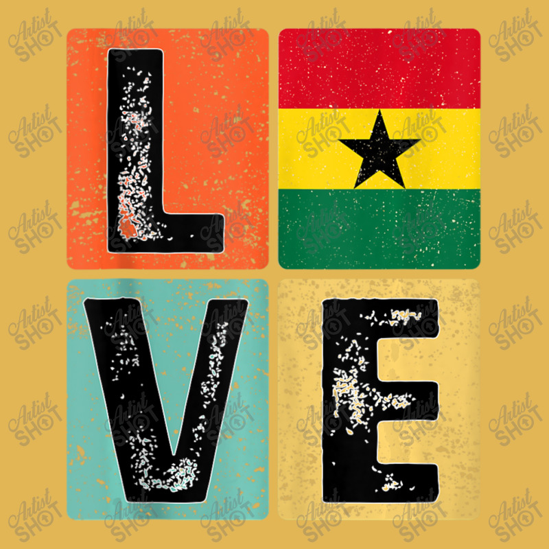 Vintage Retro I Love Ghana Flag For Ghanaian Pride Vintage Hoodie And Short Set | Artistshot