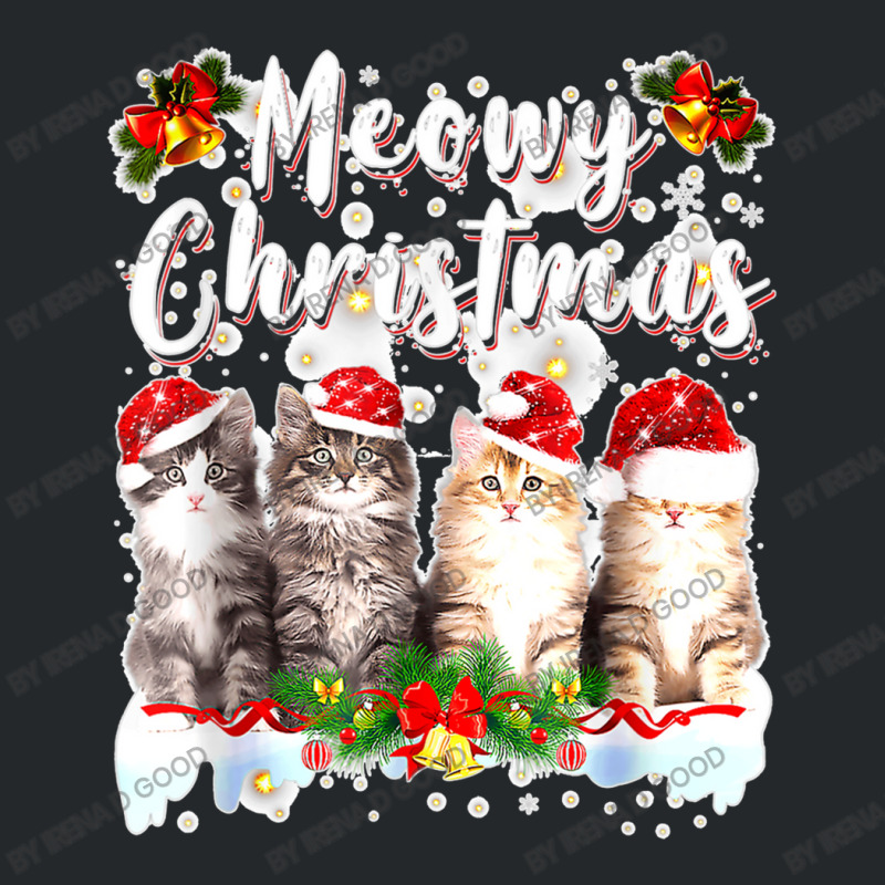 Cat Meowy Family Matching Christmas Pajamas Santa Cats Xmas Crewneck Sweatshirt by Irena D Good | Artistshot