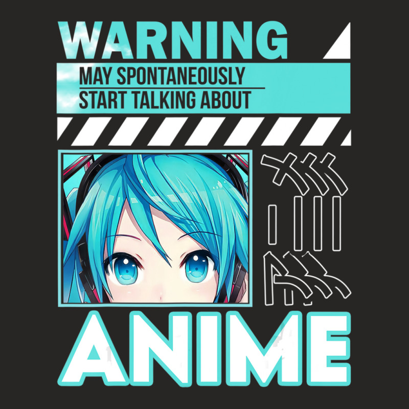 Warning May Spontaneously Talk About Anime Manga Girl Ladies Fitted T-Shirt by rastyrocl | Artistshot