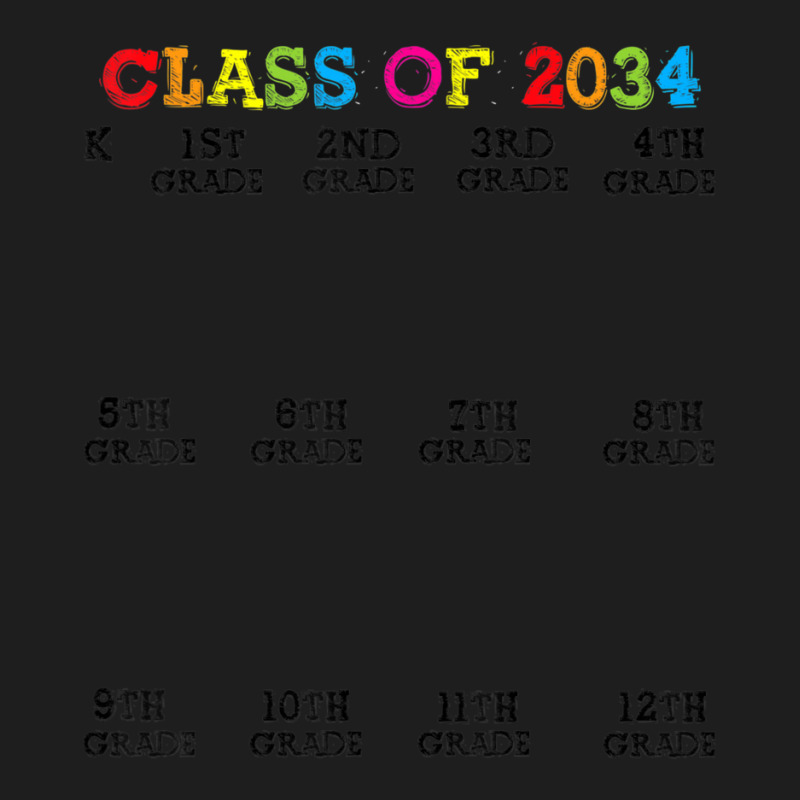 Class Of 2034 Handprin, Grow With Me Kindergarten Kid Classic T-shirt | Artistshot