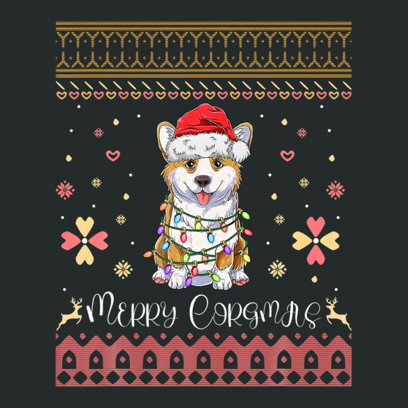 Merry Corgmas Corgi Christmas Tree Lights Happy Holidays Women's Triblend Scoop T-shirt by pusadalesyuki | Artistshot