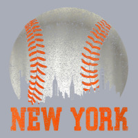 Womens New York Ny Skyline Baseball Vintage Met At Gameday V-neck Tank Dress | Artistshot