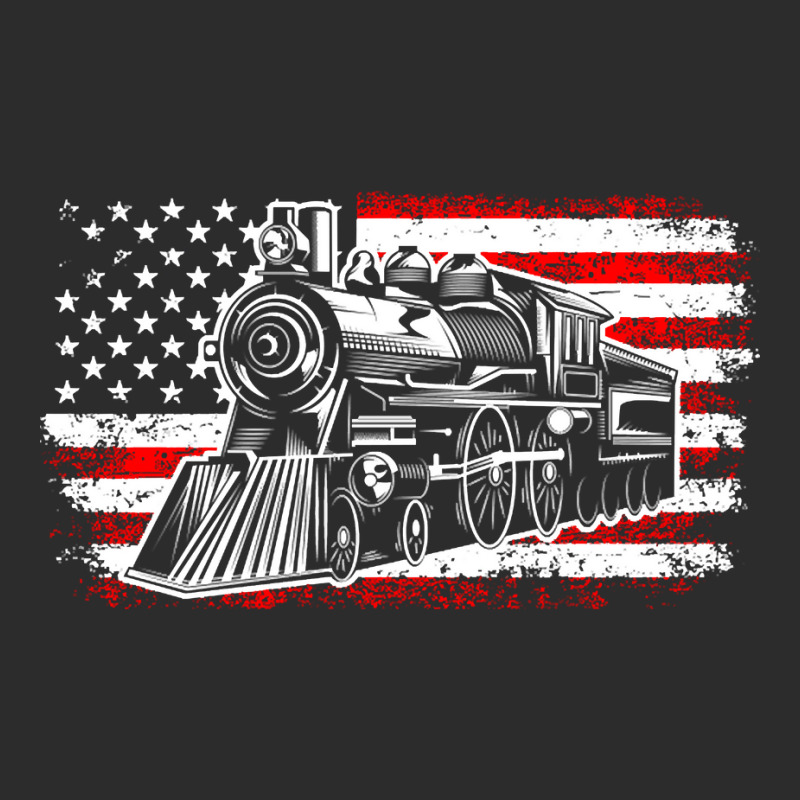 Train Steam Locomotive Railroad Usa American Flag Exclusive T-shirt | Artistshot