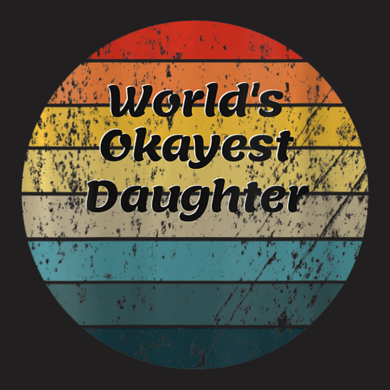 Womens World's Okayest Daughter Vintage Sunset 60s 70s V-neck T-shirt | Artistshot