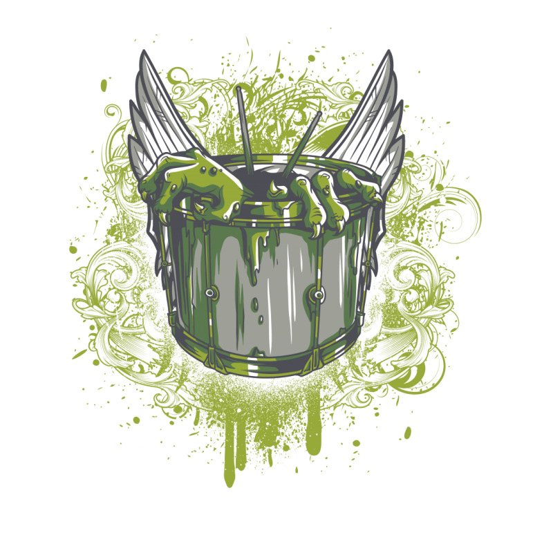 A Monster That’s Coming Out A Drum Set On A Vibrant Green Background Youth Sweatshirt | Artistshot