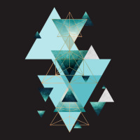 Geometric Triangle Compilation In Teal Waist Apron | Artistshot