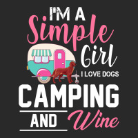 I'm Simple Girl I Love Dogs Camping And Wine For Dark Toddler T-shirt | Artistshot