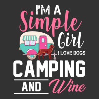 I'm Simple Girl I Love Dogs Camping And Wine For Dark Baby Bodysuit | Artistshot