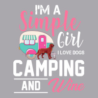 I'm Simple Girl I Love Dogs Camping And Wine For Dark Youth 3/4 Sleeve | Artistshot