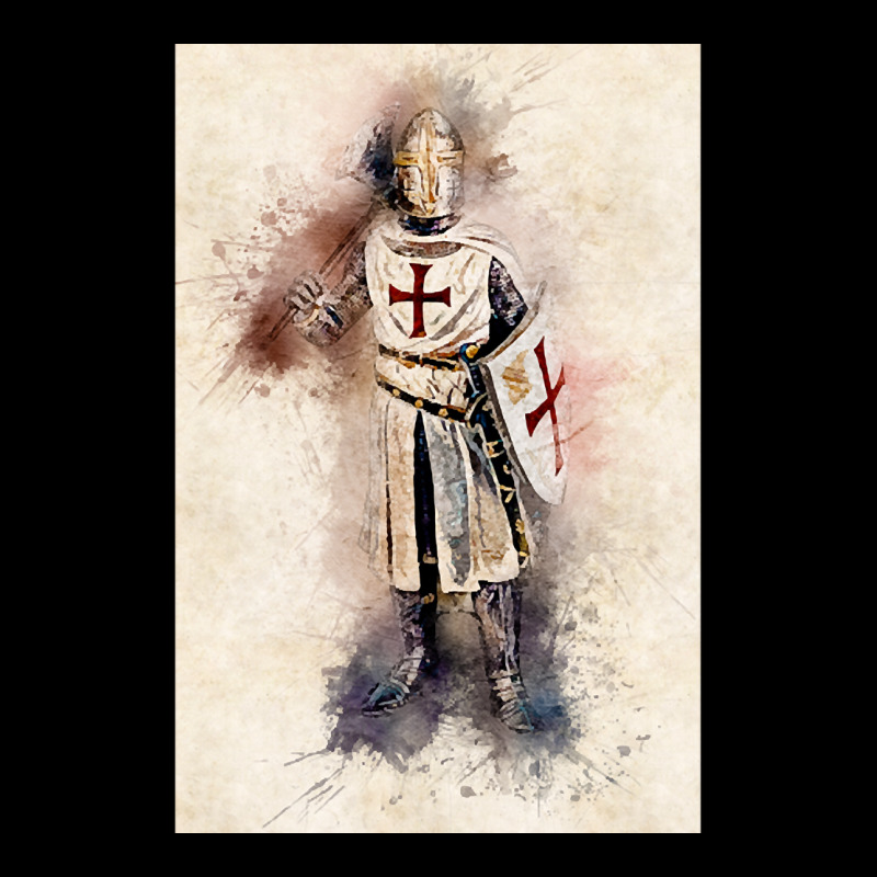 Knights Templar Warrior The Crusader Watercolor Historic Fine Art Zipper Hoodie | Artistshot