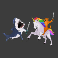 Funny Cat Riding Magical Unicorn Sword Fighting Shark Men's Polo Shirt | Artistshot