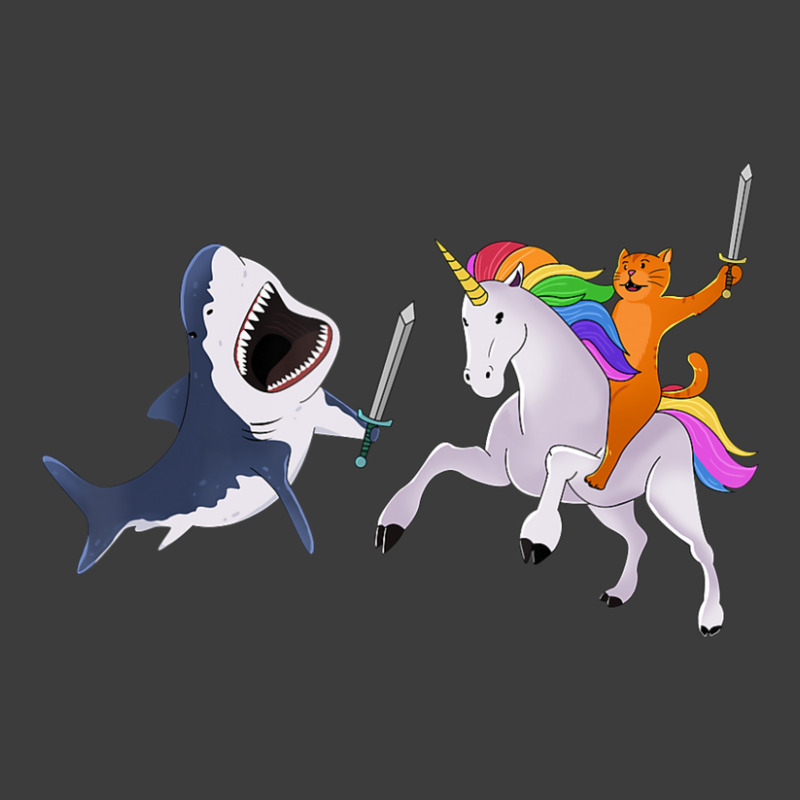 Funny Cat Riding Magical Unicorn Sword Fighting Shark Men's Polo Shirt by yumgaugeteuda | Artistshot