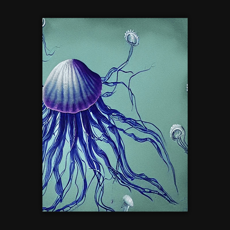 Jellyfish Artwork Digitalart Portrait Canvas Print | Artistshot