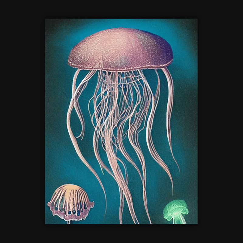 Jellyfish Artwork Beach Landscape Canvas Print | Artistshot