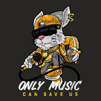 Only Music Can Save Us With Bunny Qtyle Ladies Fitted T-shirt | Artistshot