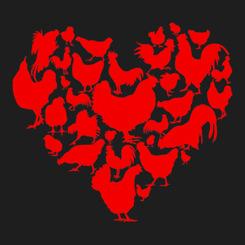 Funny Chicken Heart Valentine Gift Chicken Lover Classic T-shirt by Rhonda | Artistshot