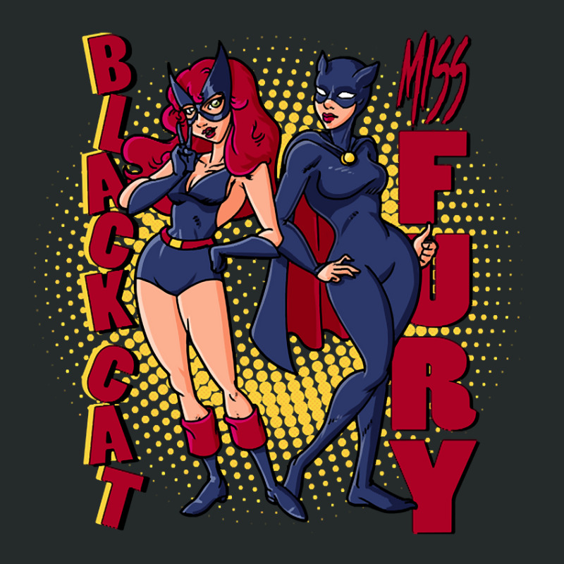 Miss Fury And Black Cat Women's Triblend Scoop T-shirt by Milne Charlton | Artistshot