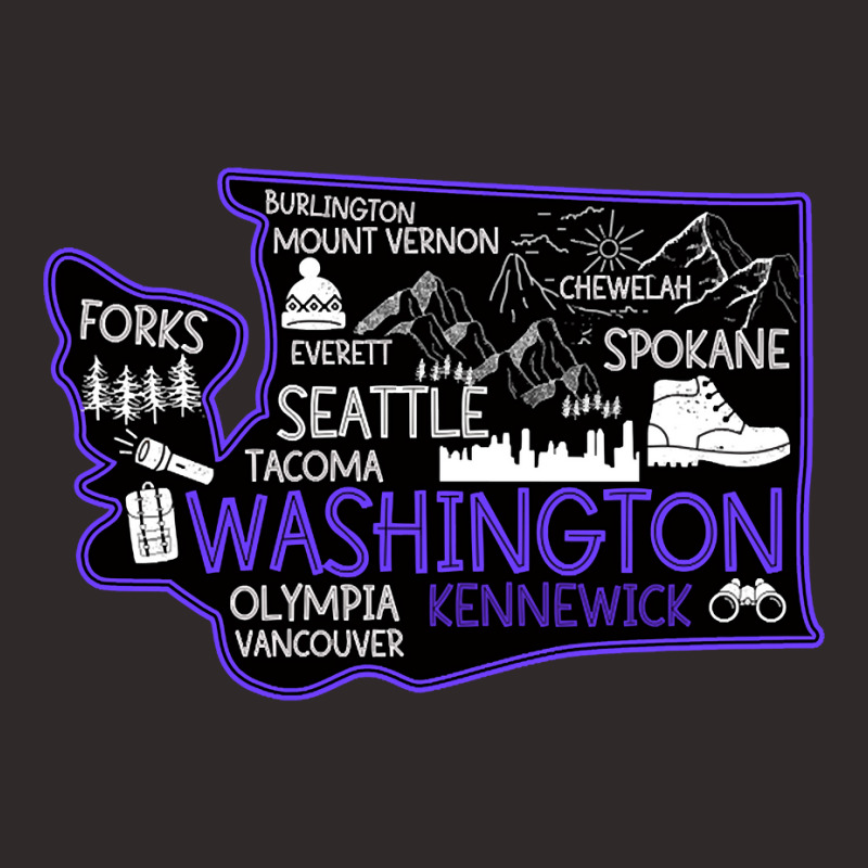 Washington Kennewick Cute Map Tacoma Forks Spokane Racerback Tank by poppyallen | Artistshot