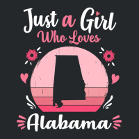 Just A Girl Who Loves Alabama Pink Retro Vintage Gift Idea Crewneck Sweatshirt | Artistshot