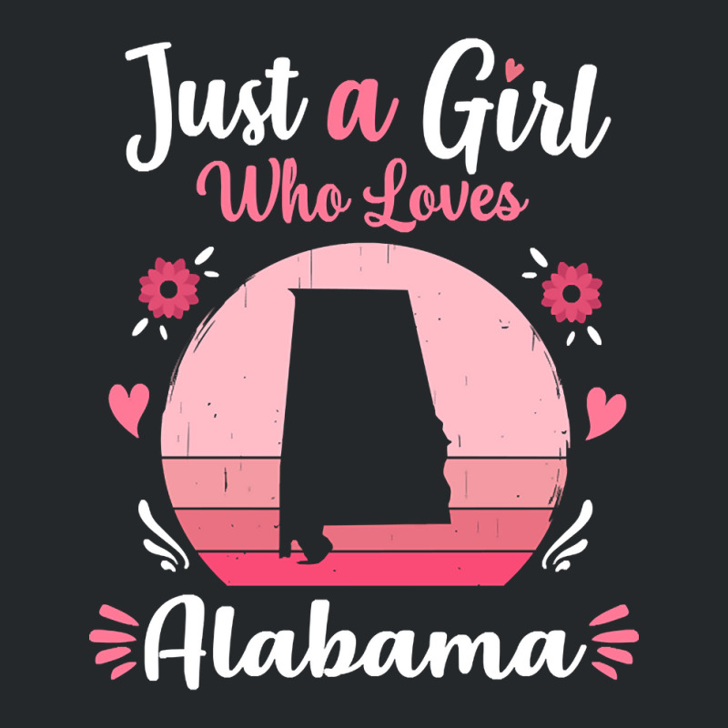 Just A Girl Who Loves Alabama Pink Retro Vintage Gift Idea Crewneck Sweatshirt | Artistshot